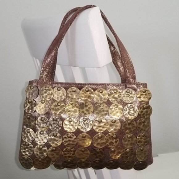 Betsey Johnson VINTAGE METALLIC BRONZE MINI HANDBAG - Picture 1 of 8